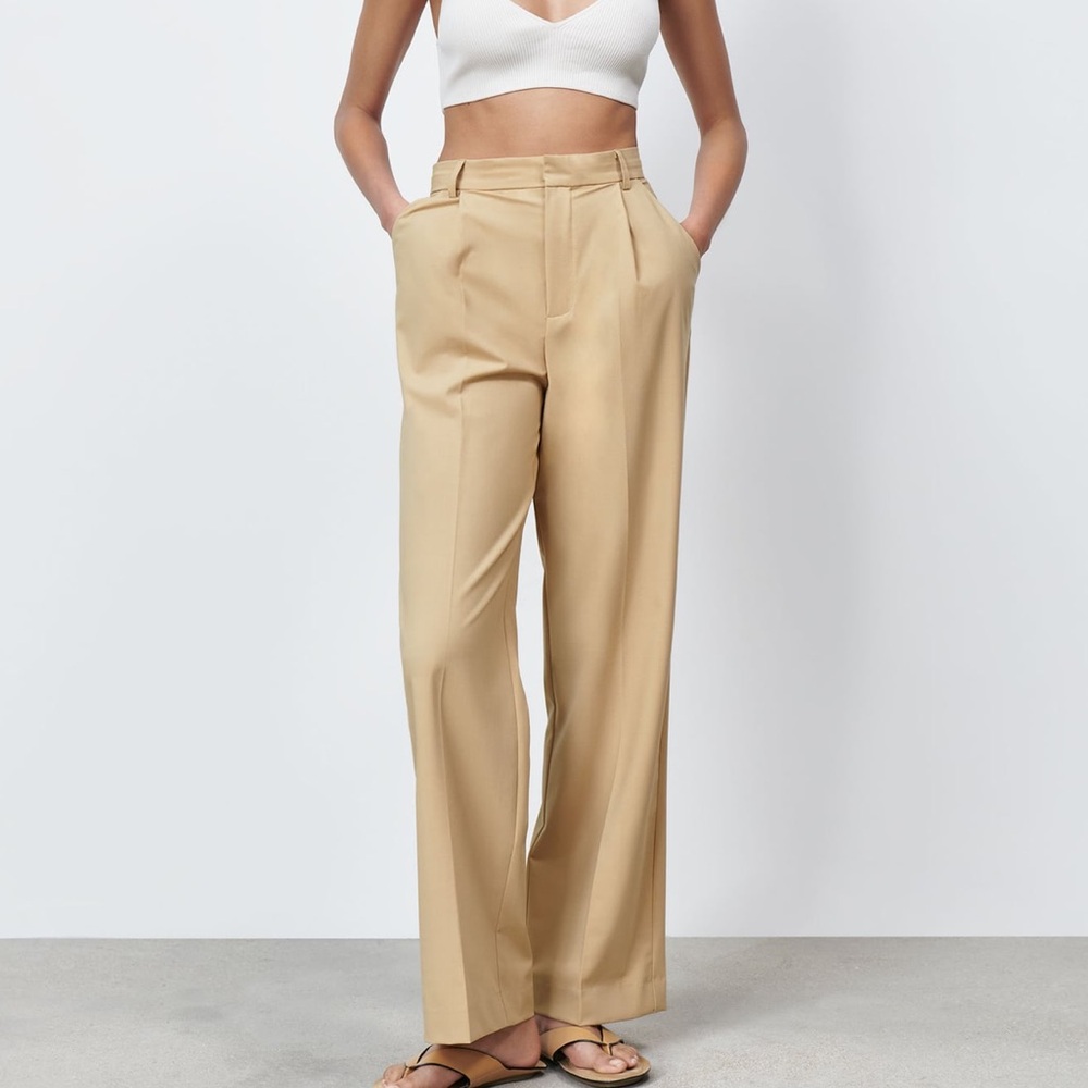 Wide leg Zara high waist trouser pants